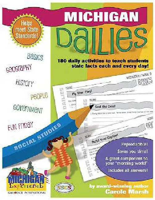 Michigan Dailies: 180 Daily Activities for Kids by Carole Marsh