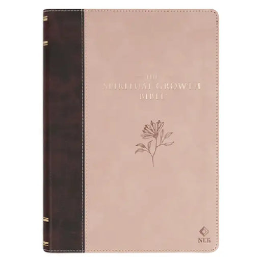 The Spiritual Growth Bible, Study Bible, NLT - New Living Translation Holy Bible, Vegan Leather, Brown/Pink Two-Tone