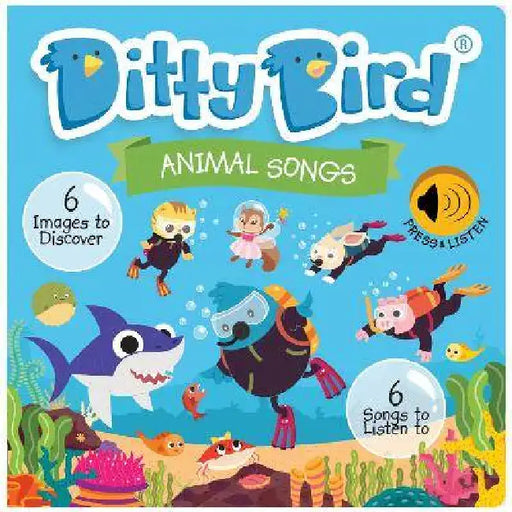 Ditty Bird Animal Songs Interactive Sound Book for Toddlers 1- 3 Musical Books for 1 Year Old Baby Shark by Ditty Bird