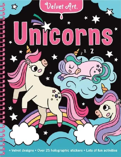 Velvet Art: Unicorns: Activity Book with Velvet Coloring Pages and Holographic Stickers by Lake Press