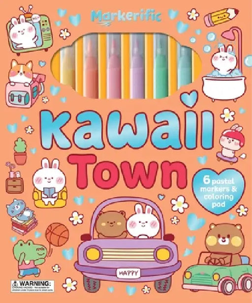 Kawaii Town: Activity Folder With 6 Markers by Lake Press (CRT)