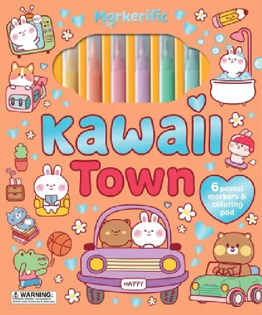 Kawaii Town: Activity Folder With 6 Markers by Lake Press (CRT)