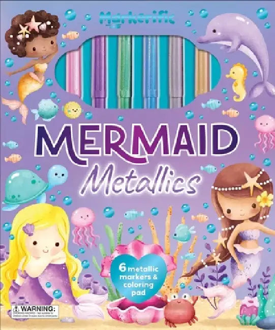 Mermaid Metallics: Activity Folder With 6 Markers by Lake Press (CRT)