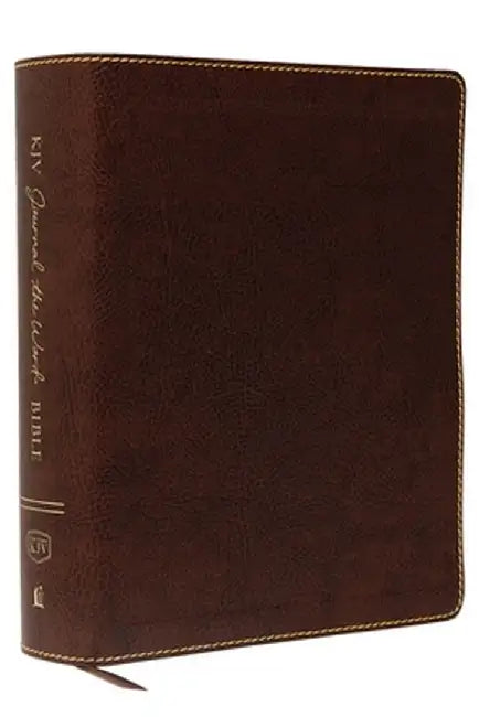 KJV, Journal the Word Bible, Large Print, Bonded Leather, Brown, Red Letter Edition: Reflect, Journal, or Create Art Next to Your Favorite Verses by Thomas Nelson
