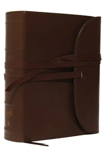 NKJV, Journal the Word Bible, Large Print, Premium Leather, Brown, Red Letter Edition: Reflect, Journal, or Create Art Next to Your Favorite Verses by Thomas Nelson