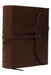 NKJV, Journal the Word Bible, Large Print, Premium Leather, Brown, Red Letter Edition: Reflect, Journal, or Create Art Next to Your Favorite Verses by Thomas Nelson