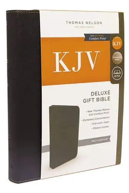 KJV, Deluxe Gift Bible, Imitation Leather, Black, Red Letter Edition by Thomas Nelson