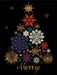 Festive Snow Tree Large Embellished Holiday Notecards by Elizabeth Fein