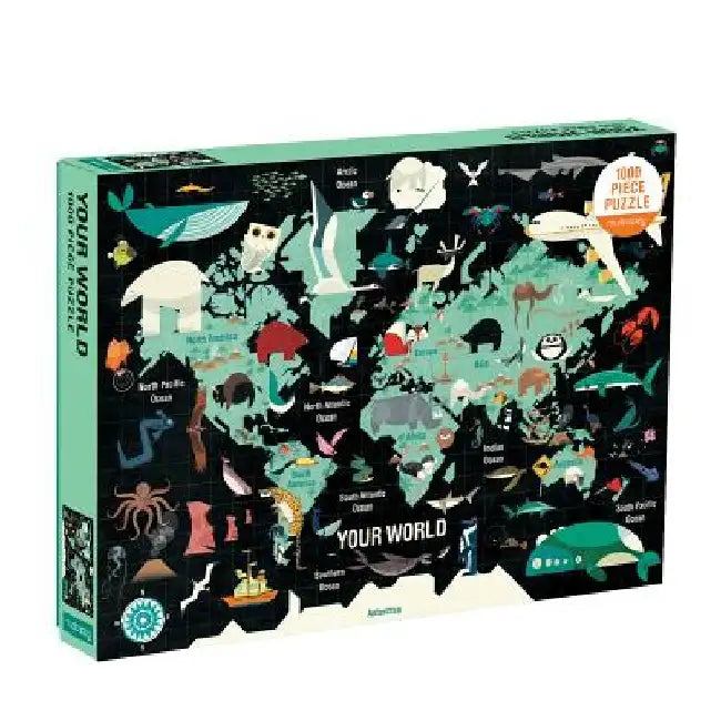 Map of the World 1000 Piece Family Puzzle by Mudpuppy