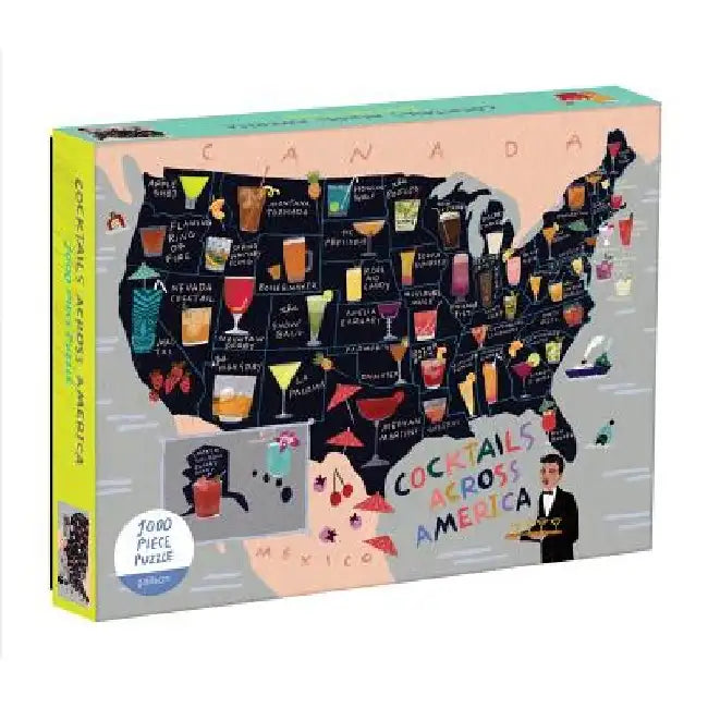 Cocktail Map of the USA 1000 Piece Puzzle by Galison
