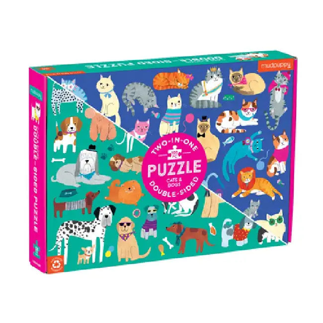 Cats & Dogs 100 Piece Double-Sided Puzzle by Rebecca Jones
