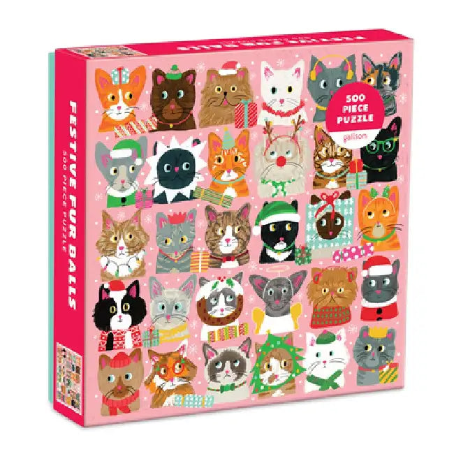 Festive Furballs 500 Piece Puzzle by Galison