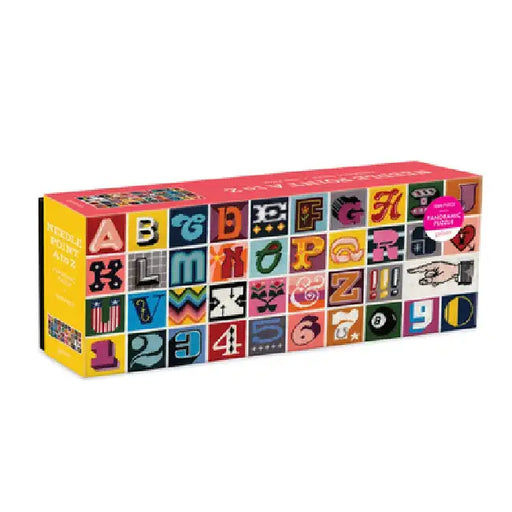 Needlepoint A to Z 1000 Piece Panoramic Puzzle by Galison
