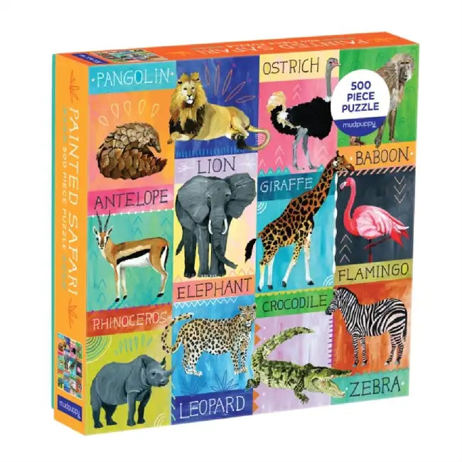 Painted Safari 500 Piece Family Puzzle by Mudpuppy