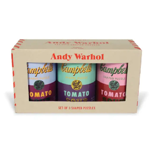 Andy Warhol Soup Cans Set of 3 Shaped Puzzles in Tins by Andy Warhol