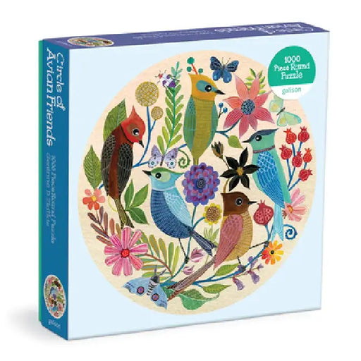 Circle of Avian Friends 1000 Piece Round Puzzle by Galison Mudpuppy