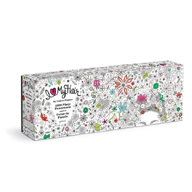 Andrea Pippins Flowers in Your Hair Color-In 1000 Piece Panoramic Puzzle by Galison Mudpuppy