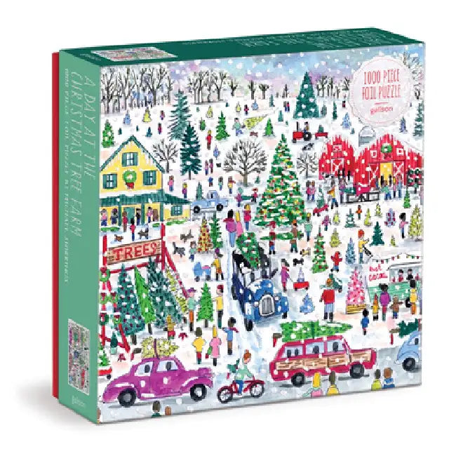 Michael Storrings Christmas Tree Farm 1000 Piece Foil Puzzle by Galison Mudpuppy