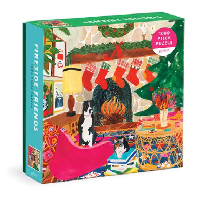 Fireside Friends 1000 Piece Puzzle in Square Box by Galison Mudpuppy