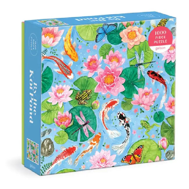 By The Koi Pond 1000 Piece Puzzle in Square Box by Galison