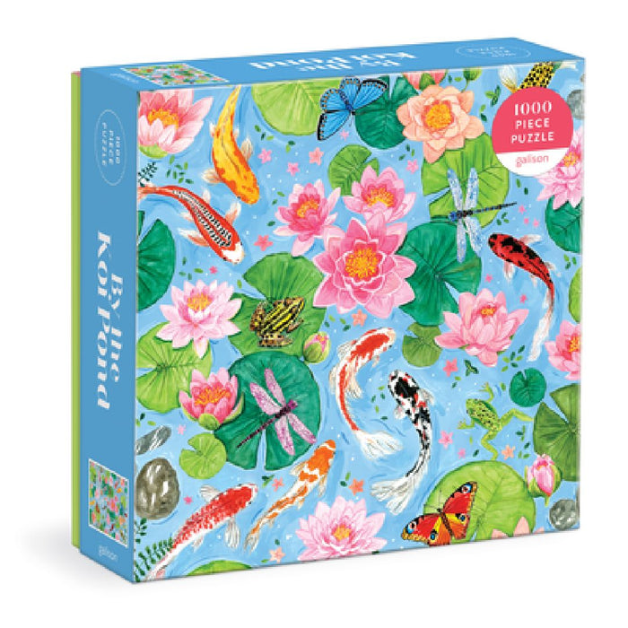 By The Koi Pond 1000 Piece Puzzle in Square Box by Galison
