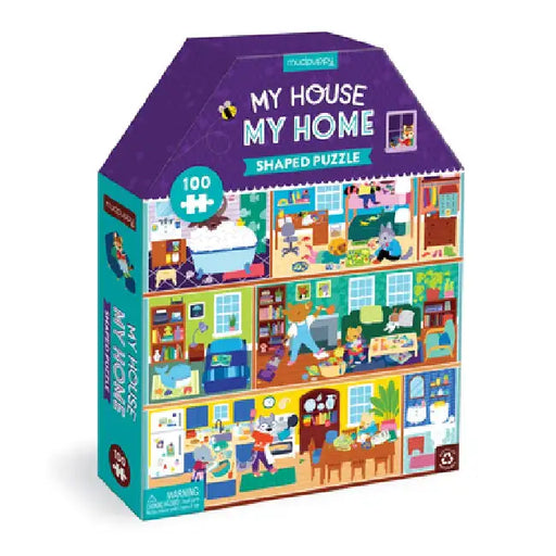 My House, My Home 100 Piece House-Shaped Puzzle by Mudpuppy