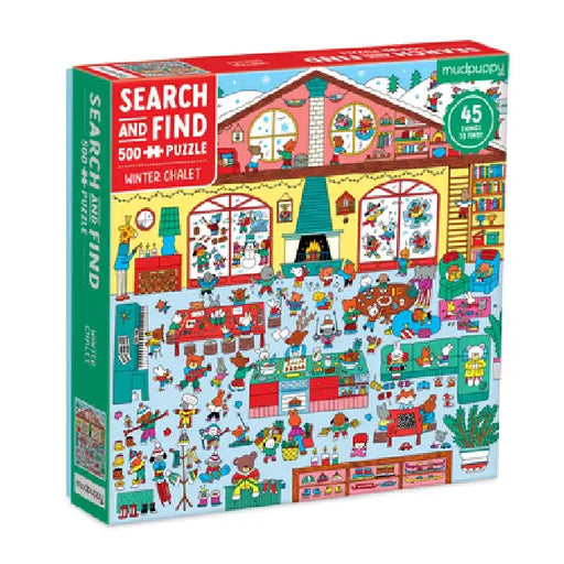 Winter Chalet 500 piece Search & Find Puzzle by Mudpuppy