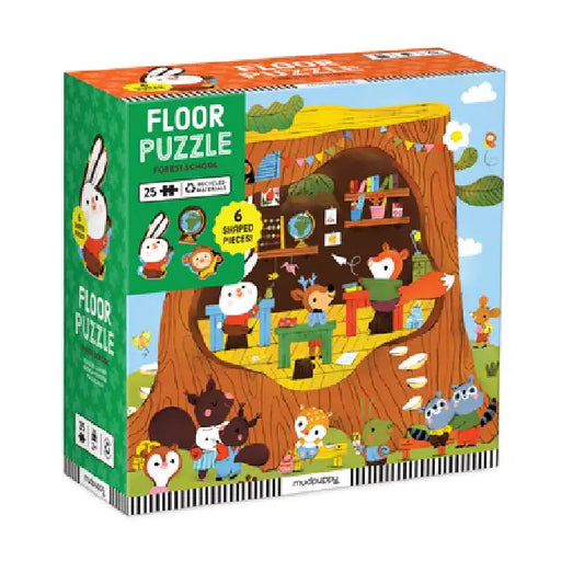 Forest School 25 Piece Floor Puzzle with Shaped Pieces by Mudpuppy