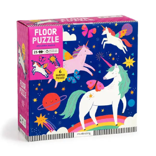 Unicorn Magic 25 Piece Floor Puzzle with Shaped Pieces by Mudpuppy