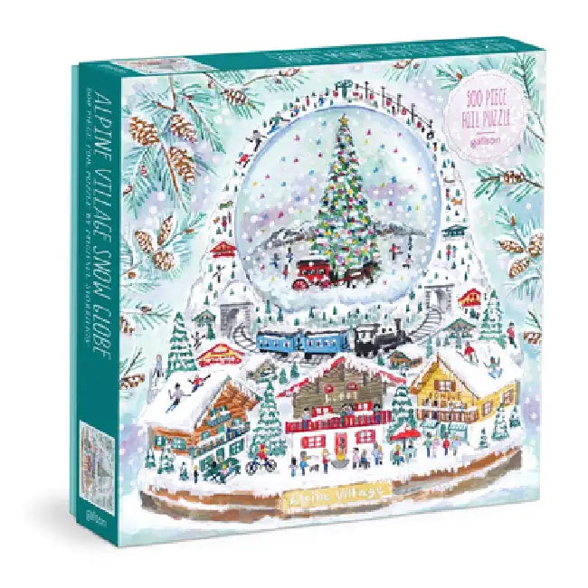 Michael Storrings Alpine Village Snowglobe 500 Piece Foil Puzzle by Galison