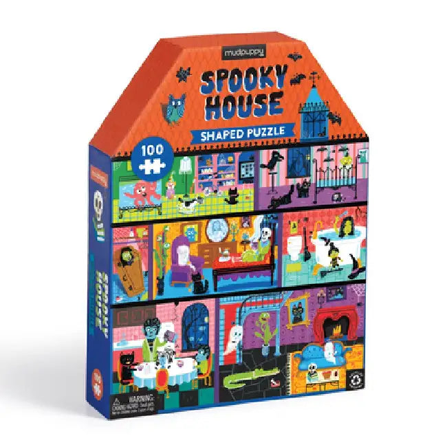 Spooky House 100 piece House-Shaped Puzzle by Mudpuppy