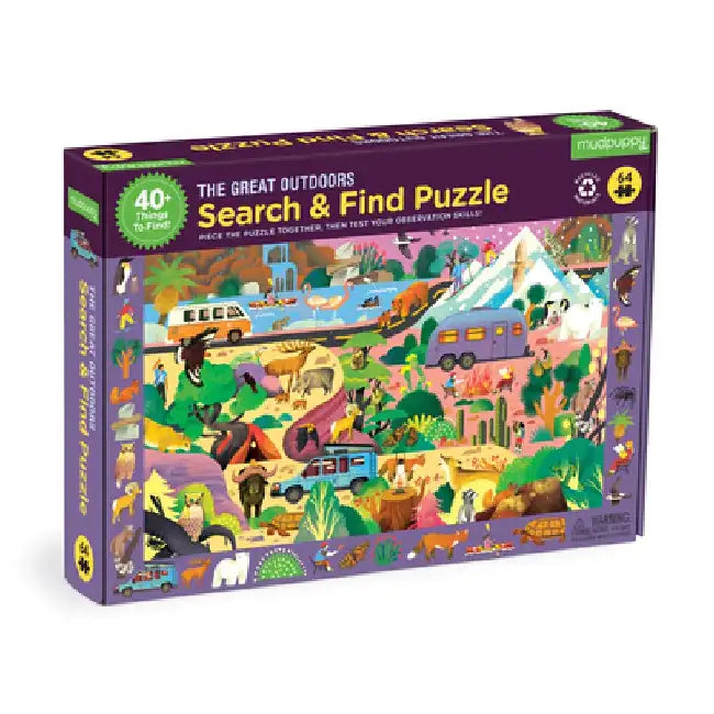The Great Outdoors 64 piece Search and Find Puzzle by Mudpuppy