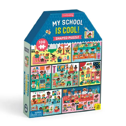 My School is Cool 100 Piece Puzzle House-shaped Puzzle by Mudpuppy