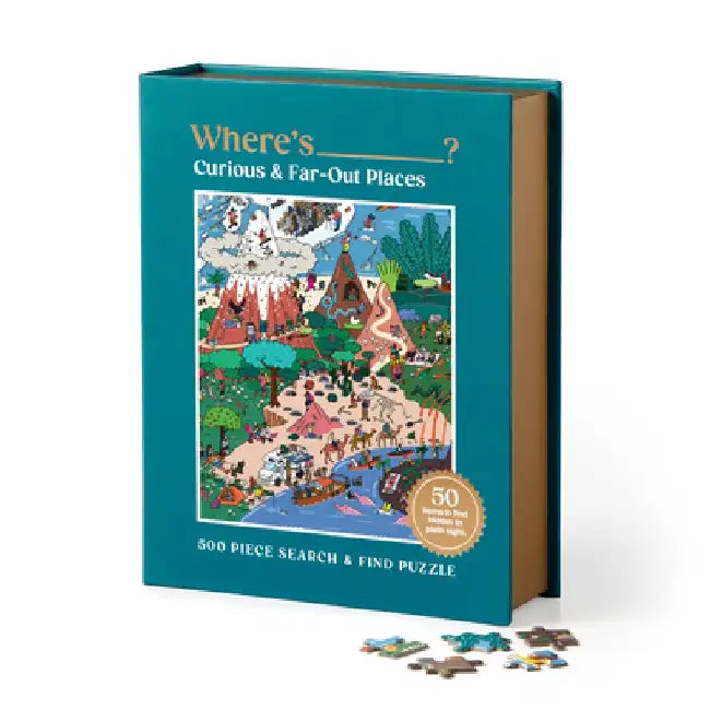 Where's ________? Curious and Far Out Places 500 Piece Search and Find Puzzle by Galison