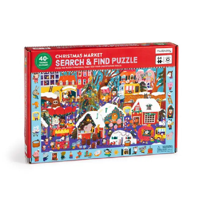 Christmas Market 64 Piece Search & Find Puzzle by Mudpuppy