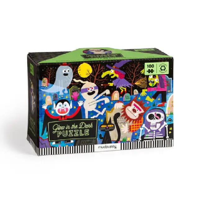 Haunted Graveyard 100 Piece Glow in the Dark Puzzle by Mudpuppy