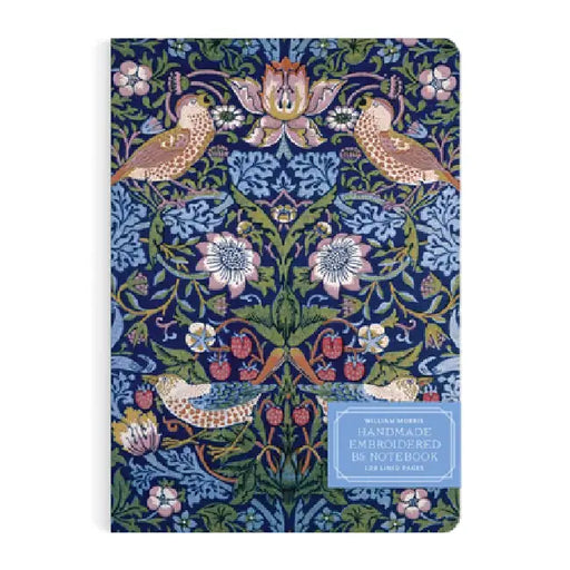 William Morris Strawberry Thief Handmade Embroidered B5 Journal by Galison