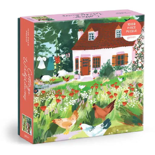 Cottage Wildflowers 1000 Piece Puzzle in a Square Box by Galison