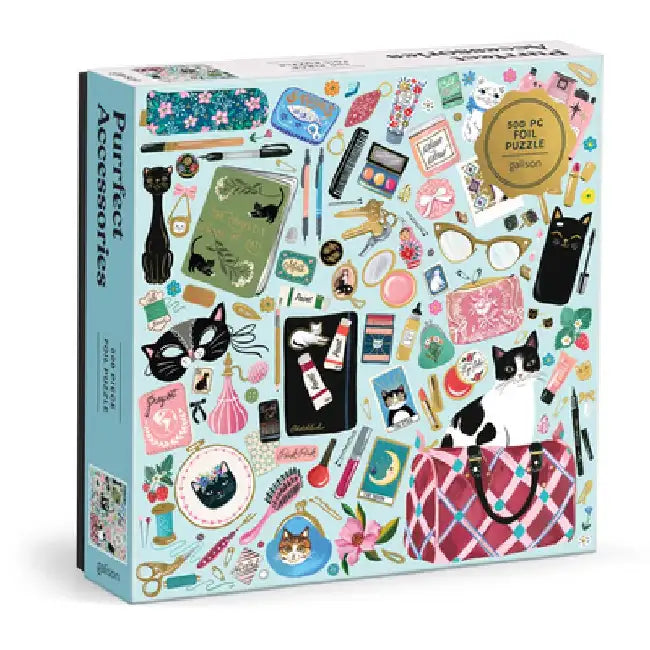 Purrfect Accessories 500 Piece Foil Puzzle by Galison