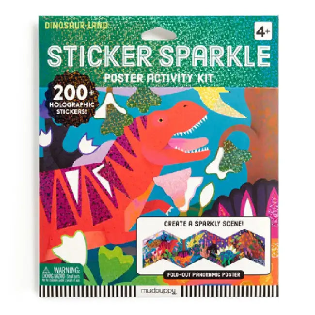 Dinosaur Land Sticker Sparkle Poster Activity Kit by Mudpuppy