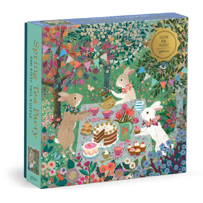 Spring Tea Party 500 Piece Foil Puzzle by Galison