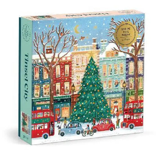 Tinsel City 500 Piece Foil Puzzle by Galison