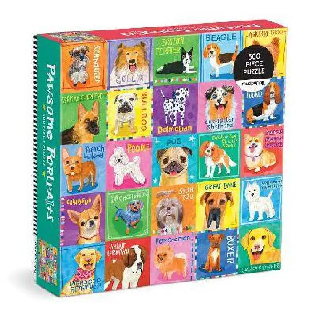 Pawsome Portraits 500 Piece Family Puzzle by Mudpuppy