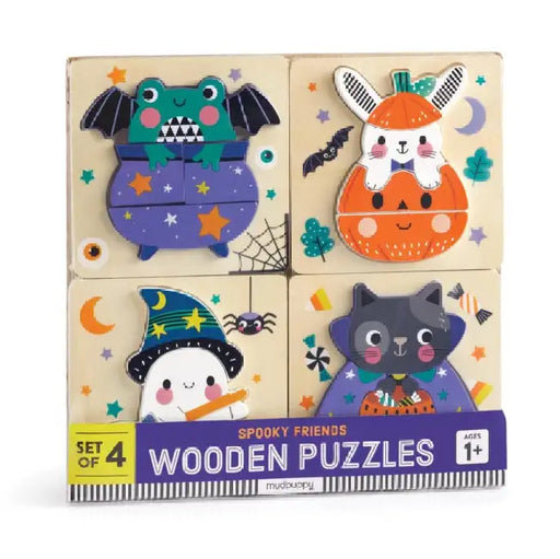 Halloween Set of 4 Wood Puzzles by Mudpuppy