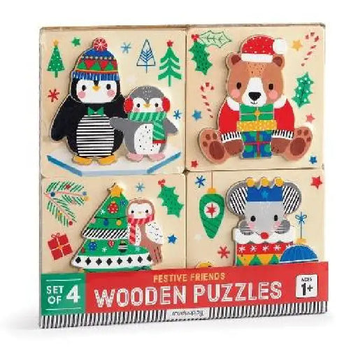 Christmas Set of 4 Wood Puzzles by Mudpuppy