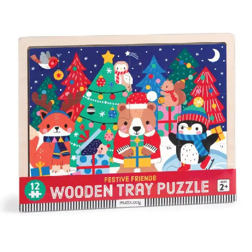 Christmas 12 Piece Wooden Tray Puzzle by Mudpuppy