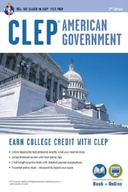Clep(r) American Government Book + Online by Preston Jones
