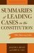 Summaries of Leading Cases on the Constitution by Joseph F. Menez, John R. Vile