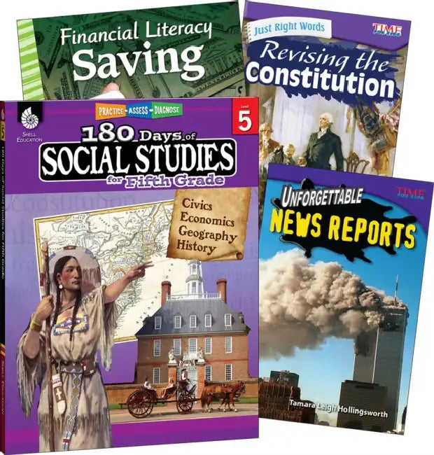 Learn-At-Home: Social Studies Bundle Grade 5: 4-Book Set by Multiple Authors