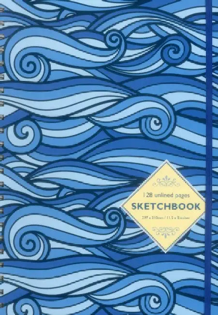 Sketchbook: Blue Swirls: 128-Page Unlined Pages by Peony Press